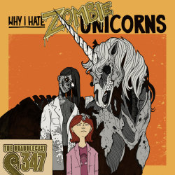 Zombie unicorn art by David Flett